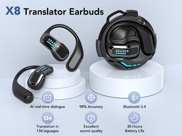Headphones Wireless - ERAZER X8 Real Time Translation Headphones