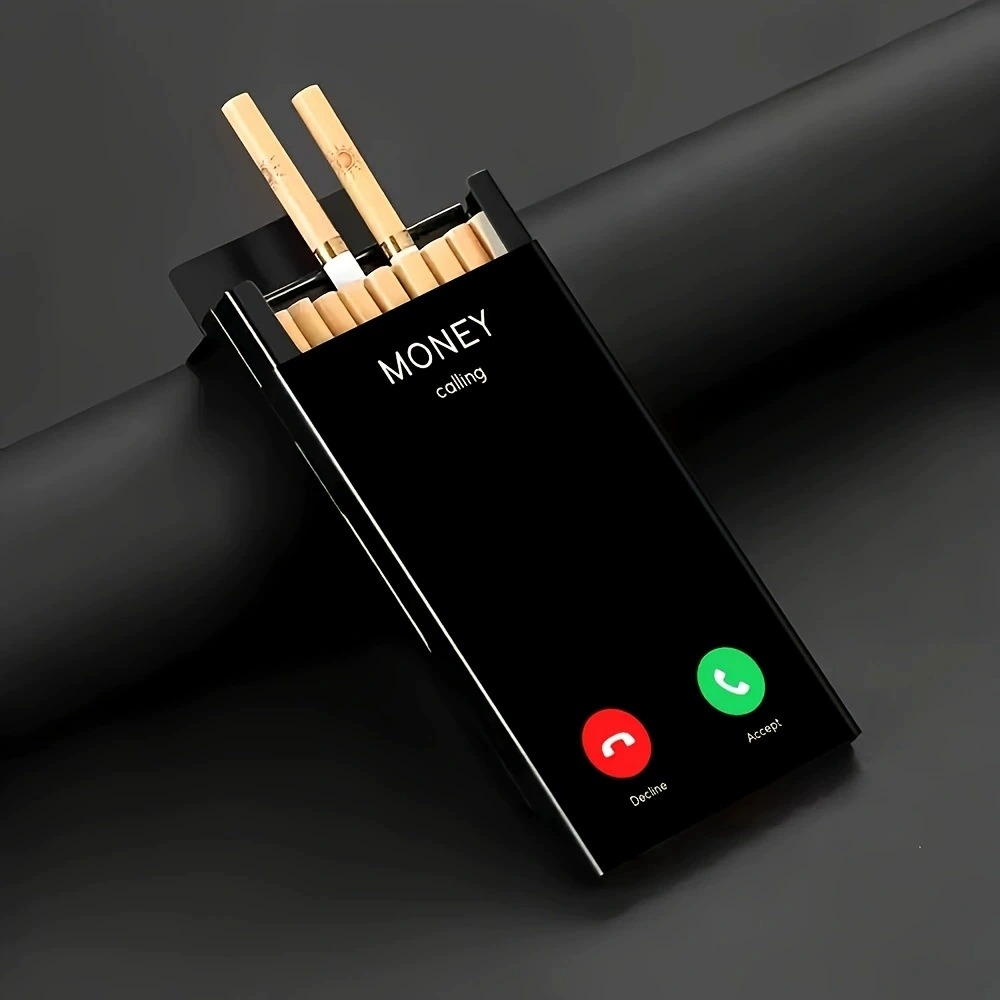 Slim Metal Cigarette Case with - Phone Holder 评论和价格