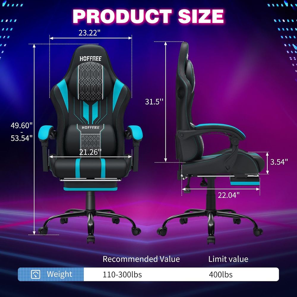 Gaming Chair with LED Lights S - Bluetooth Speaker 评论和价格