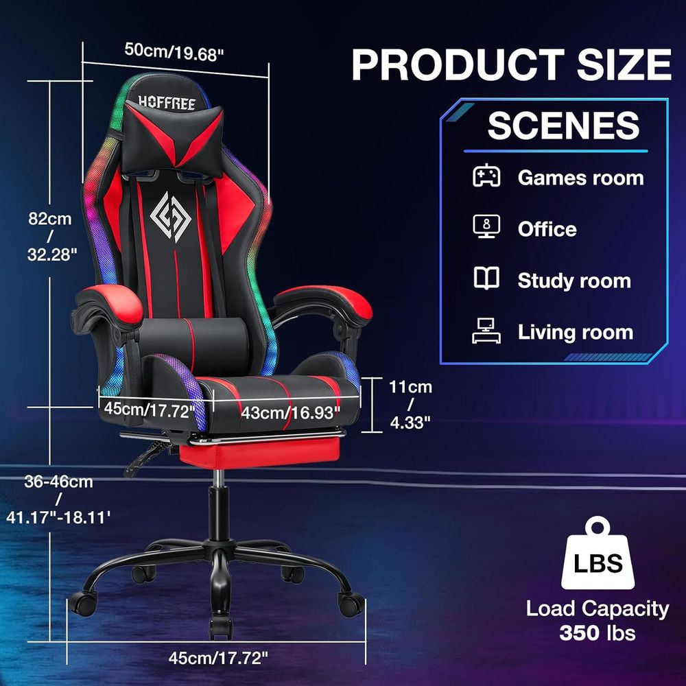 RGB Gaming Chair with Bluetoot - Bluetooth Speaker 评论和价格