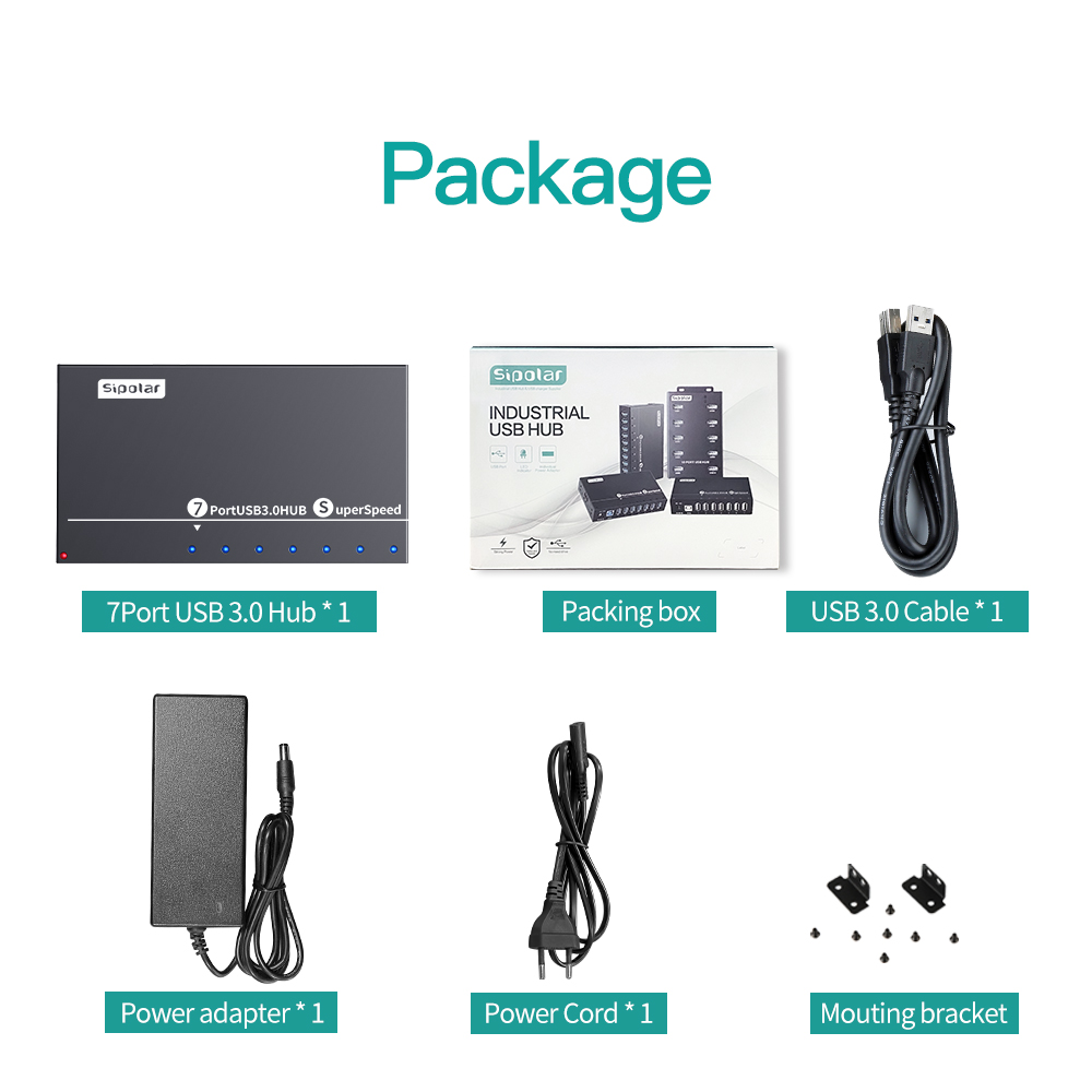 A173 7 Ports USB3.0 Metal Indu - Usb Hub 评论和价格